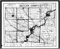 Butler County Outline Map, Butler County 1885